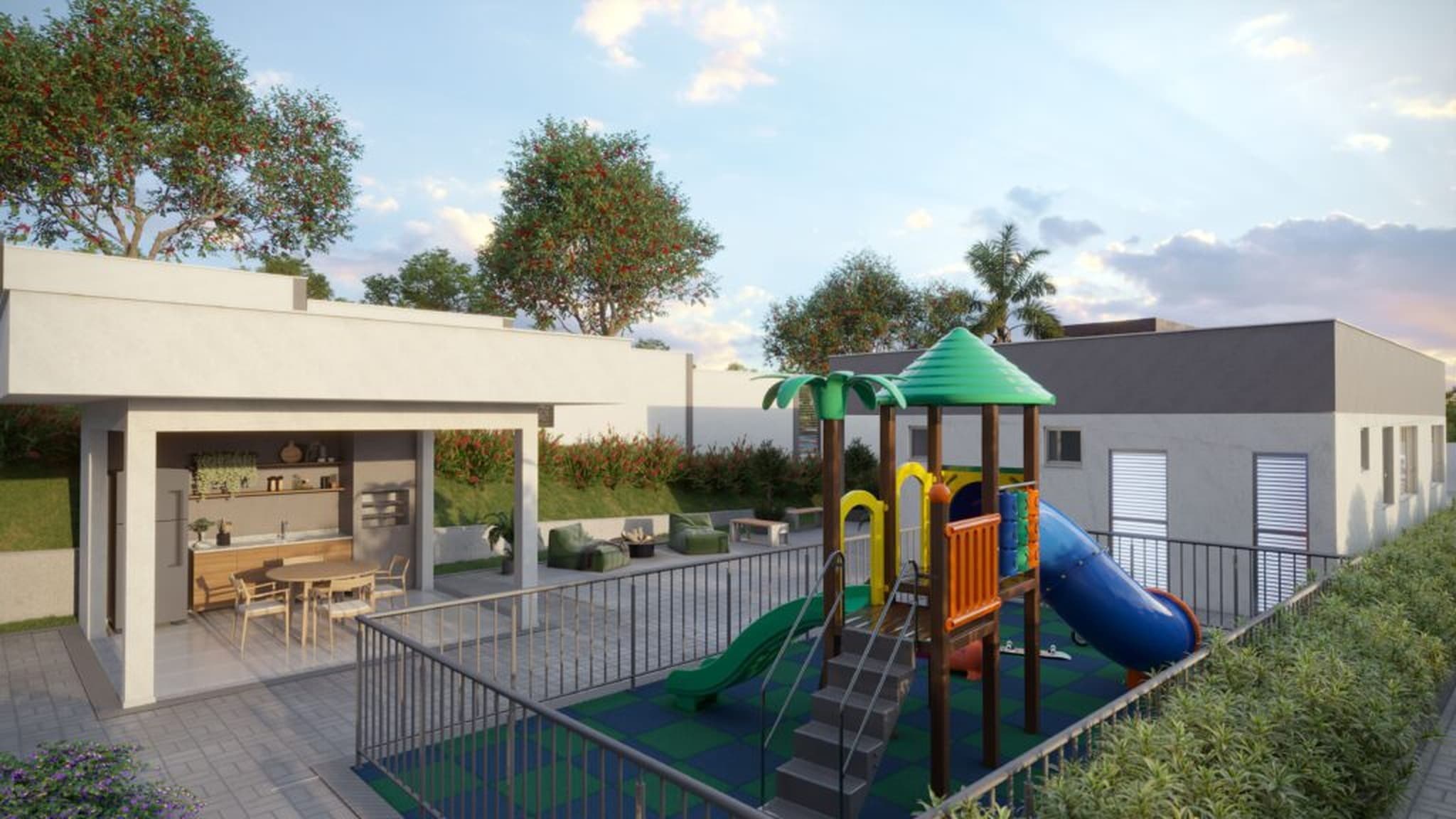 Playground com vista para a praça
